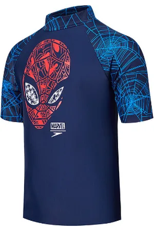 Speedo Spiderman Print Navy Junior Essentiële Zonwerende Top 8 05594C888