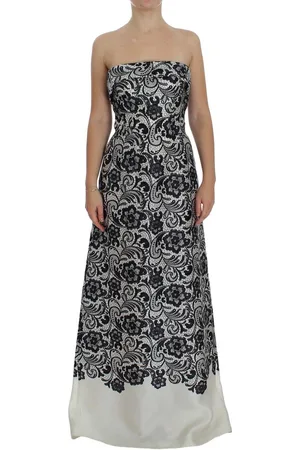 Dolce & Gabbana Floral Lace Silk Corset Maxi Dress