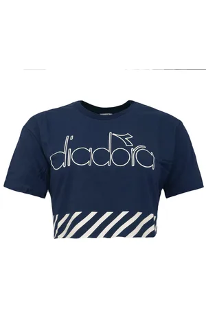 Diadora Crop Dames Navy T-shirt