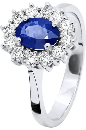 Diadema Luifel ring SAPPHIRE 1 Ct Diamonds 0,36 Cts 18K wit