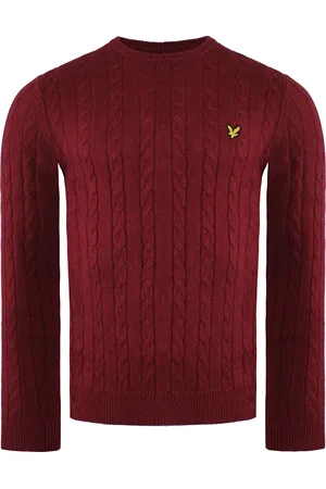 Lyle & Scott Kabel Heren Bourgondië Sweater