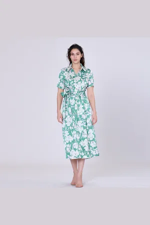 Smart & Joy Macro Flower Print MIDI-shirt- Jurk
