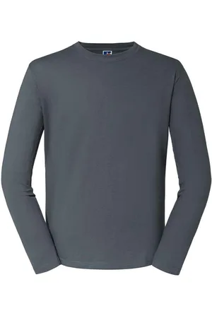 Russell Athletic Russell Unisex Klassiek T-shirt met lange mouwen voor volwassenen (Konvooi Grijs)