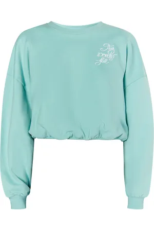 myMo Cropped sweatshirt Dames aqua