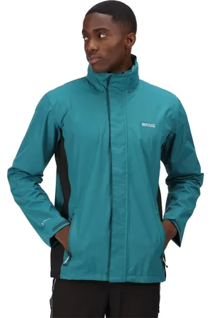 Regatta Groot Buiten Mens Klassieker Matte Kap Waterdicht Jasje (Pacific /Zwart)
