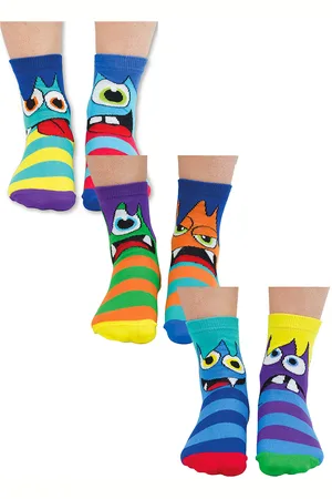 United Oddsocks UNITED ODD SOCKS - 6 Paar Jongens Mini Monster Katoenen Odd Sokken in Cadeaubox - Mini Mashers