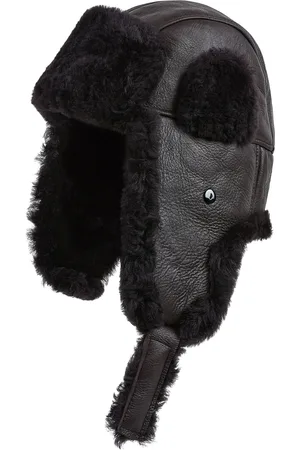 Infinity Heren Bruine RAF Aviator Schapenvacht B-55 Trapper Hoed Winter Warme Leren Navigator Hoed