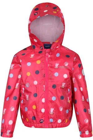 Regatta Kinder/Kinderen Peppa Pig Polka Dot Waterdichte Jas met Kap (Blush )