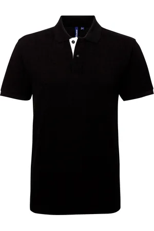 Asquith Heren Klassieke Pasvorm Contrast Poloshirt ( /Wit)