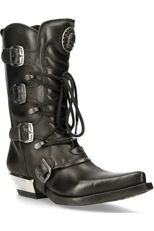 New Rock Lederen cowboylaarzen met gesp - M-7993-S1