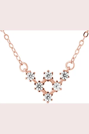 LOVA Ketting fleche 6 zirkoniumoxiden zilver 925 vergulde