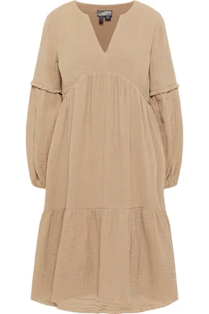 Dreimaster Midi-jurk Dames steenbeige
