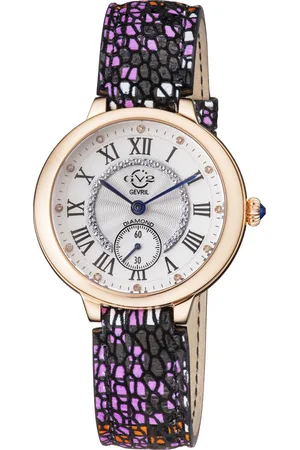 GV2 by Gevril Rome 12201S Zwitsers quartz dameshorloge met bloemen en bloemen