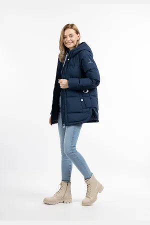 Dreimaster Winterjas met vulling Dames donker marine