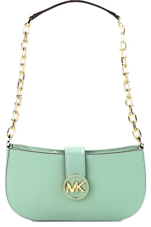 Michael Kors Zeegroene lederen Pouchette schouder Crossbody portemonnee