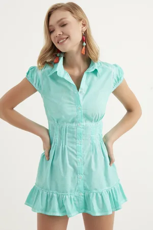 HERITA Mini-shirtjurk met ruches en gedetailleerde details