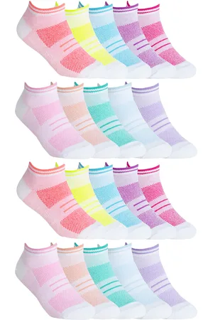 Sock Snob 10 Paar Multipack Meisjes Lage Sokken | Witte Trainer Sokken - 20 Pairs