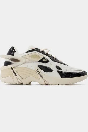 RAF SIMONS Cylon 21 Ivoor en zwart leren sneakers