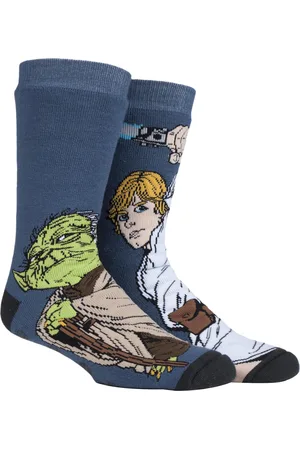 Heat Holders Thermische pantoffelsokken met filmthema voor heren - Luke / Yoda