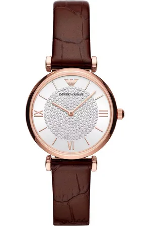 Emporio Armani Kwartshorloge Van Staal En Leer