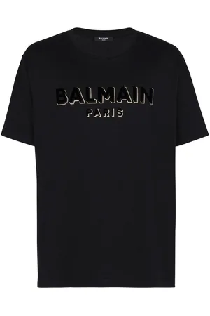 Balmain Crewneck oversized T-shirt met fluwelen logo