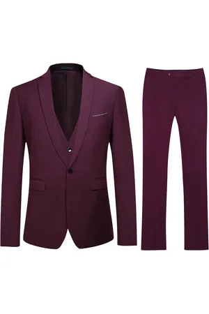 Allthemen 3-delig slim fit klassiek kastanjebruin pak