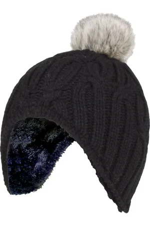Heat Holders Kabelgebreide Muts Voor Meisjes Met Pom Pom - Wolkengrijs