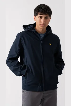 Lyle & Scott Donker marineblauw softshelljack met fleece aan de achterkant van