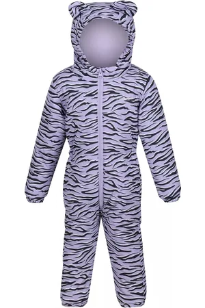 Regatta Kinder/Kinderen Penrose Zebra Print Puddle Suit (Viooltje)