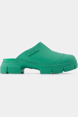 Ganni Groene muiltjes van gerecycled rubber