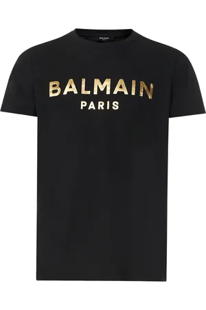 Balmain Paris Goudfolie Bedrukt Logo T-shirt in
