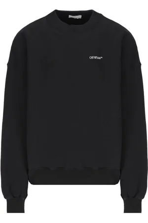 OFF-WHITE Scratch Arrow Design Oversized Fit Black Sweatshirt