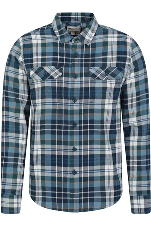 Mountain Warehouse Heren Overhemd met lange mouwen in molton (Lichtblauw)