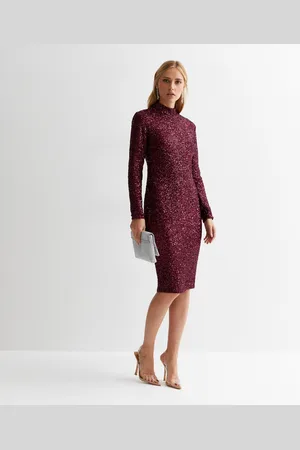 Gini London Bodycon-jurk met hoge hals en pailletten