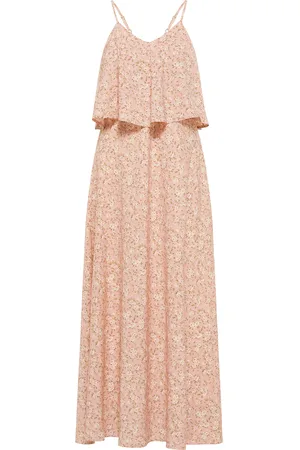 Dreimaster Maxi-jurk met all-over print Dames roze gebroken wit