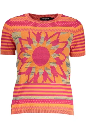 Desigual Contrasterend Logoshirt Met Ronde Halslijn