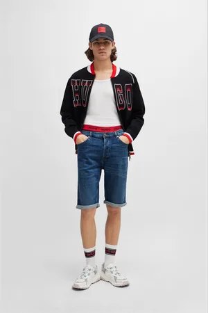 HUGO BOSS Heren 634/S Tapered-Fit Jean Shorts in