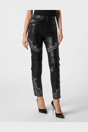 Philipp Plein Leren Broek Paisley