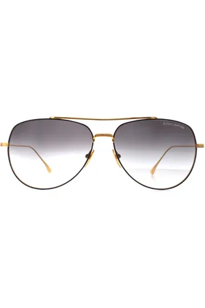 DITA EYEWEAR Aviator Unisex Geel Goud Donkergrijs naar Helder Kleurverloop Flight 004