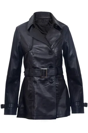Infinity Halflange lederen trenchcoat voor dames - Oakham