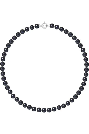 Diadema Rank ketting PRINCESS zoetwaterparels Round 6-7 mm Sluiting Black Luxury White Gold