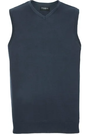 Russell Athletic Russell Collectie Heren V-hals Mouwloos Gebreide Trui-trui-top / Trui-trui (Franse marine)