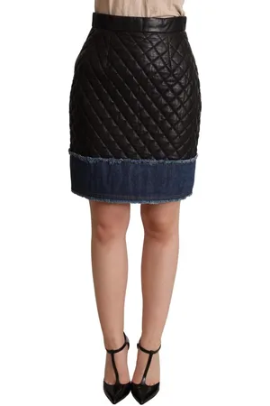 Dolce & Gabbana Gewatteerde Leren Minirok