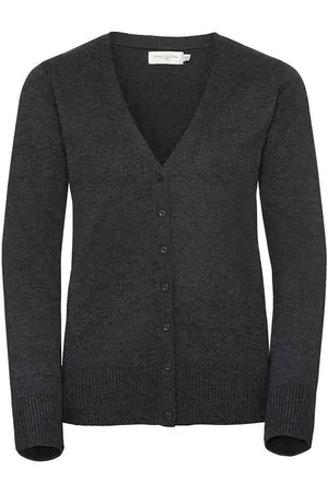 Russell Athletic Russell Collection Dames/Dames Gebreid V Hals Vest ( mergel)