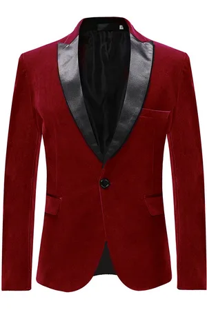 Allthemen Fluwelen modeblazer Pleuche smokingjasje