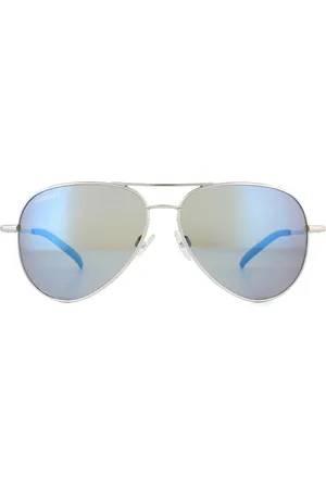 Serengeti Zonnebril Carrara 8547 Glanzende Zilveren Mineraal Gepolariseerd 555nm Blauw