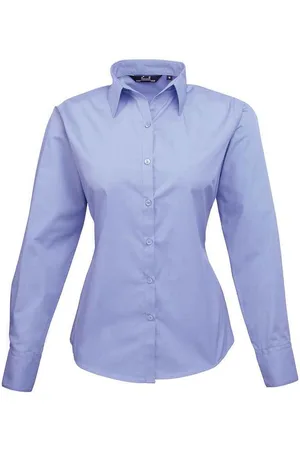 Premier Dames/Dames Shirt Met Lange Mouwen (Middenblauw)