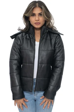 Infinity Dames puffer leren bomberjack-Ajax