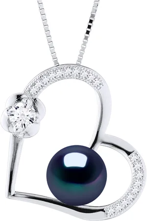 Diadema LIEFDE ketting zoetwaterparels 8-9mm Black 925