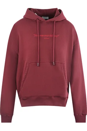 OFF-WHITE How Was Your Delivery Dark Red Skate Hoodie
